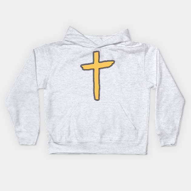 Yellow Cross Kids Hoodie by LadyMayDesigns